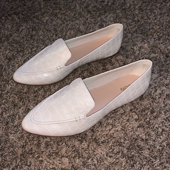 Aldo Shoes - Aldo White Textured Slip On Loafers Size 9
